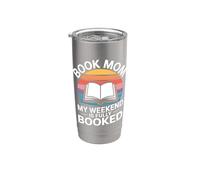 Book Mom: Mi fin de semana está lleno, lector, humor Vaso térmico de acero inoxidable de doble pared