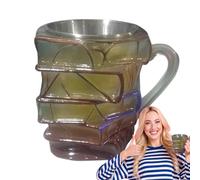 Book Mug - Tea And Water Painted Book Cup, Lightweight Painted Books Coffee Cup, Vintage Acrylic Elegant Tazas | Elegante Vintage Acrylic Mug For Kitchen Restaurant Home Juice Travel Drinks Hotel