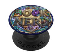Book Nerd Reading Librarian Fantasy Magic Dragon Bookish PopSockets PopGrip Adhesivo