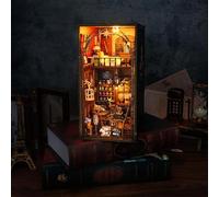 Book Nook DIY 3D Casa Mágica De Madera, Modelo De Edificio Miniatura Fantasía como Sujetalibros, Puzzle Artesanal para Decoración De Estantería, Regalo Antiestrés para Adultos Color1