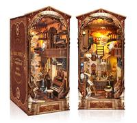 Book Nook DIY Kitcasa de muñecas en Miniatura de Madera con Sensor de luz LED, Magic World 3D Rompecabezas de Madera Nook Kits, Kits de Modelo para Personas Mayores de 14