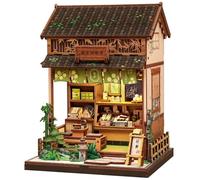 Book Nook Japón Fsolis - Puzzle 3D Madera, Rincón de Lectura, Casa Miniatura, Casa de Muñecas, Decoración Estantería, Adorno Escritorio (Kanmi-dokoro Kurihara)