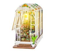 Book Nook Kit: Casa de muñecas en Miniatura con Muebles, Puzzles 3D Garden House con lámpara LED y música, Libro de Madera Diorama, modelismo, estantería, decoración para la construcción