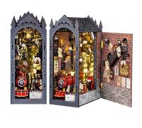 Book Nook Kit Mágico - Casa en Miniatura de Madera para Montar con Luz LED Táctil, Puzzle de Madera 3D DIY Miniature House, Decoración Creativa de Librería y Regalo Original para Amantes de los Libros