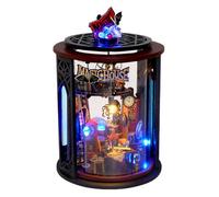 Book Nook, Miniature Kit, Bookshelf Insert, LED Lighted Decor Set, Creative Tiny House Project, Handmade Model Craft with Lights for Home Christmas Decor Display, 4,61 x 4,61 x 6,93 pulgadas