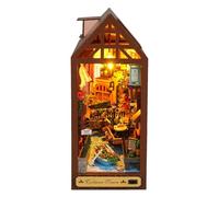 Book Nook - Puzzle De Madera 3D | Mini Casa con LED Decoración para Dormitorio Biblioteca Sala Lectura Halloween Navidad