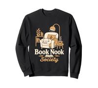 Book Nook Society Cozy Cat Reading Coffee Book Lover Novela Sudadera