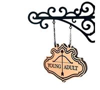 Book Nook Tavern Signs, Books Genre Labels with Hanging Brackets, Unique Bookshelf Halloween Decor, Gifts for Art Lovers (Type D)