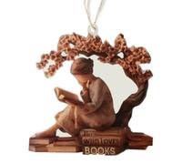 Book Ornament - 2D Girl Reading Figurine Keepsake, Elegant Book Lover Decoration, Meaningful Friendship Gift for Family, Bookshelf, Library, Office, or Home Christmas Display