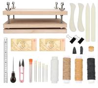 Book Press Wood, Press de Bookbinding, Kits de Encuadernación de Libros de Madera, 30 x 19 Cm, Juego de 22 Piezas Para Manualidades de Encuadernación DIY