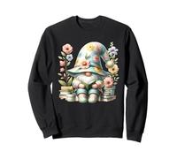 Book Reading Themed Retired GNOME For Women Cute Wildflower Sudadera