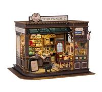 Book Rincón con sensor de luz, kit de casa de muñecas en miniatura para tartas, cafetería mágica y diorama de boticario, artesanía detallada para adultos
