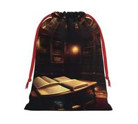 Book Room - Bolsas de regalo con cordón y estampado de biblioteca misteriosa, colección de bolsas de regalo de cumpleaños, Navidad, regalos de fiesta