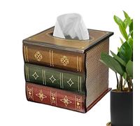 Book Shape Napkin Organizer - Tissue Holder Box, Retro Book Shape Napkin Organizer, Tissue Dispenser Case, for Dressers Weddings Garages Workshop Kitchens Bathrooms Dining Rooms TV Stands