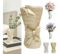 Book Shape Vase, Resin Flower Holder, Mini Flower Holder with Sculpted Shape, Modern Tabletop Ornament, Homess Accent Display,for Living Rooms, Bedrooms, Desks, and Shelves (Beige)