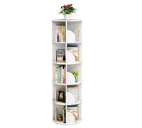 Book Shelf Corner Bookshelves White,26/38/50/63/75in Tall Bookcase,Space Saving Furniture 2-6 Tiers,Open Display 360°rotating Book Shelf,Sturdy And Stable,For Library, Bedroom, Living Room(63in/159cm)