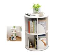 Book Shelf Corner Bookshelves White,26/38/50/63/75in Tall Bookcase,Space Saving Furniture 2-6 Tiers,Open Display 360°rotating Book Shelf,Sturdy And Stable,For Library, Bedroom, Living Room(26in/66cm)