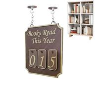 Book Shelf Decor, Modern Book Counter Ornament, Tracks Books Read Up to 999, Minimalist Display Piece for Library, Study, Living Room, Home, Readers, Men, Women and More
