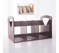 Book Shelf For Bedroom Bookcases For Small Spaces Desktop Bookshelf 7.5x7.9x13.2inch Bookcase Short Bookshelves,Book Display，Large Capacity, Convenient, Stable, Coffee, Pink, Khaki, Yellow(Coffee)