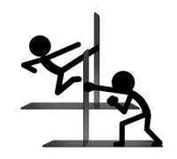 Book Shelf Holder - Human Shaped Metal Bookends, Decorative Black Book Stopper Divider with Strong Support Grip, Office School Supplies Books Storage Holder for Library Home Study Kitchen