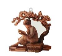 Book Shelf Ornaments - 2D Reading Figurine Keepsake | Elegant Literary Christmas Decoration with Artistic Design, Lightweight and Strong Craft for Friends, Family, Home, Bookshelf and Library Décor