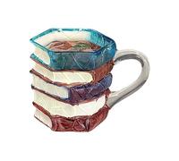 Book Stack Mug - 200ml Heat Resistant Glass Cup, Book Shaped Coffee Mug