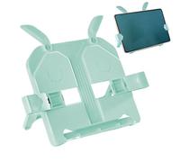 Book Stand, Book Support, 7.8x8.66x0.98 Inches Foldable Adjustable Clamp Design, Compact Organizer, Books Holder for Travel Classroom Office Decor Kitchen Home Library Bedroom Use