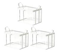 Book Storage Organizer - Zipper Carrying Handles, Durable Fabric Moving Bin, Media Collection Case, Heavy Duty Bookshelf Closet Storage Container | Solution For Clothing Movie Cases Video Game Disks