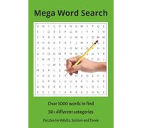 Book title - Mega Word Search Puzzle Book: Word Searches for Easy to Read Print about differnt catagories, nature, planes, cats, dogs, cars, movies | ... Gifts for Vacations, Holidays and Free Times