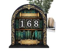 Book Tracker Sign - Reading Challenge Counter Display, Bookshelf Motivation Decor with Acrylic Stand Marker, Daily Page Tally Function, Ideal for Study Corners Reading Rooms