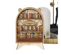 Book Tracker - Wooden Reading Progress Sign, Bookshelf Display Decor with Sliding Marker System, Sturdy Crafted Board Finish Feature, Ideal for Library Nook Study Corner Home Workplace Living Room