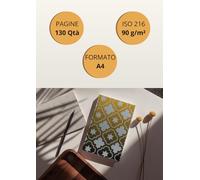 BookArt - A4 Quaderno da disegno - Per schizzi e ritratti - 130 facciate / 65 pagine di carta bianche 90 g/m²- Sketchbook per schizzi copertina rigida Oro