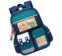Bookbag Capybara Genérico con 6 insignias, Capybara Flap Backpack, Cute Animal Backpack for School, Travel, and Camping, Casual Capybara Backpack for Kids and Adults, Adorable Backpack Design, verde