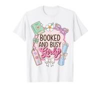 Booked and Busy Girly Reader Book Lover Camiseta