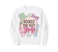 Booked and Busy Girly Reader Book Lover Sudadera