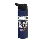 Booked The Court Again Padel Humor Stainless Steel Insulated Water Bottle