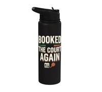 Booked The Court Again Padel Humor Stainless Steel Insulated Water Bottle