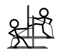 Bookends for Shelves - 2-Piece Black Metal Bookshelf Dividers, Sturdy Bookend Stoppers for School, Office, College, Dorm, Classroom, Study, Bedroom, Living Room, Apartment, Farmhouse Use