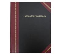 BookFactory Lab Notebook / Laboratory Notebook - Professional Grade - 168 Pages, 8" x 10" (Ruled Format) Compare to Boorum & Pease L21-150-R, Cover is Black and Burgundy Imitation Leather, Smyth Sewn Hardbound (LRU-168-SRS-A-LKMST1)