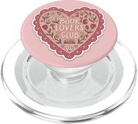 Bookish Book Lovers Club Bookworm Aesthetic Cute Pink Heart PopSockets PopGrip para MagSafe