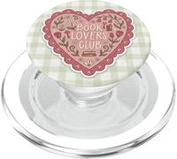 Bookish Book Lovers Club Bookworm Aesthetic Cute Pink Heart PopSockets PopGrip para MagSafe