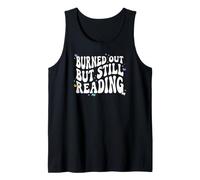 Bookish Burned out But Still Reading Retro Book Club Camiseta sin Mangas