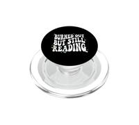 Bookish Burned out But Still Reading Retro Book Club PopSockets PopGrip para MagSafe