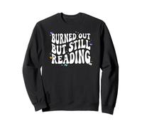 Bookish Burned out But Still Reading Retro Book Club Sudadera