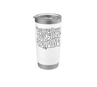 Bookish Burned Out But Still Reading Retro Book Club Vaso térmico de acero inoxidable de doble pared