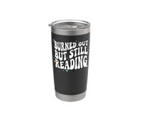 Bookish Burned Out But Still Reading Retro Book Club Vaso térmico de acero inoxidable de doble pared