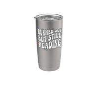 Bookish Burned Out But Still Reading Retro Book Club Vaso térmico de acero inoxidable de doble pared