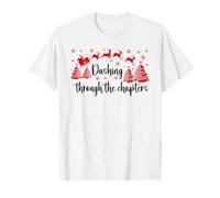 Bookish Christmas Books Lover Santa Reading One More Chapter Camiseta