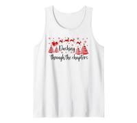 Bookish Christmas Books Lover Santa Reading One More Chapter Camiseta sin Mangas