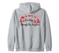 Bookish Christmas Books Lover Santa Reading One More Chapter Sudadera con Capucha